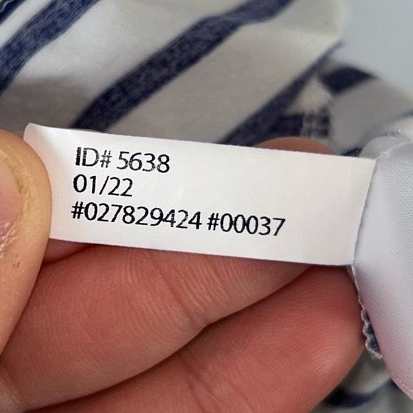 Express Dress Mini Stripe V-neck Wrap Dress Sleeveless Thin Straps Elastic Waist - Picture 10 of 12